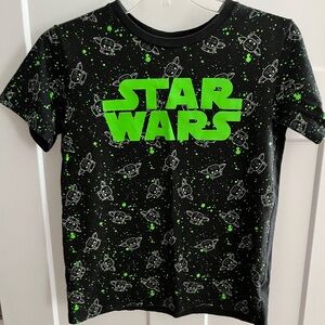 Star Wars Kids Black Tee with Neon Green Logo
